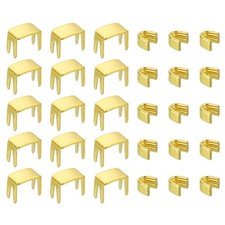 20Pcs 5 Zipper Slider Retainers Kit Bottom Stops 40Pcs Top Stops Gold