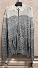 ALFANI Men's Size XXL Knit Full-Zip Cardigan Sweater Gray . Brand New.