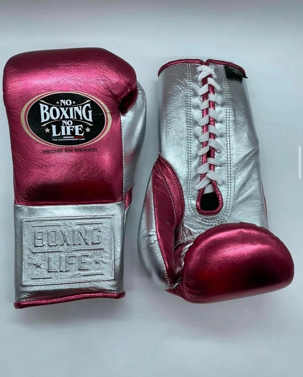 No boxing no life Cowhide Leather Boxing gloves lace up Pro