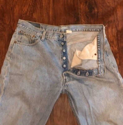 Vtg 90s Levi s 501 Fly Button Denim Jeans USA Made Men s Sz 38x32