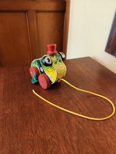 Vintage Fisher-Price # 464 Grandpa Frog Wood / Plastic Pull Toy 1950's