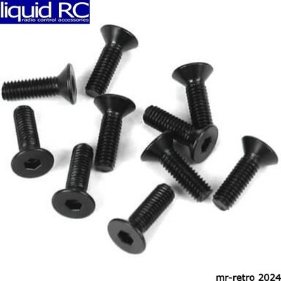 Tekno RC 1323 M3x10mm Flat Head Screws (black 10 pieces)