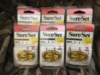 VMS PRO SERIES Sure Set Hook Size 6,Qty.4,5536TR Crankbait Hooks,Hang Tag Ready.