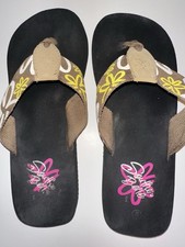 Southern Belle Women s Flip Flops Size 9 Brown Floral
