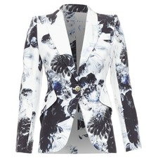 Alexander Mcqueen Floral Blazer Jacket Women White Size 38