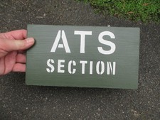 WW2 Repro Wooden Sign ATS SECTION Auxiliary Territorial Service Reenactment