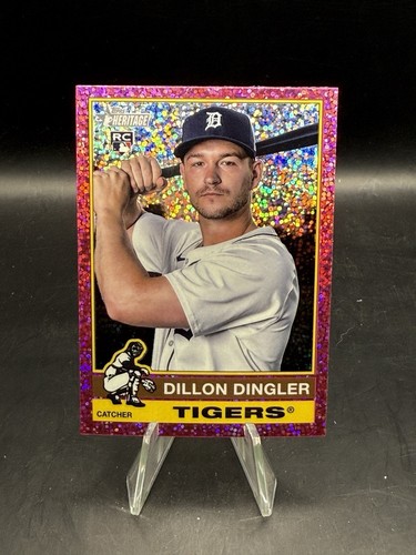 2025 Topps Heritage Dillon Dingler Chrome Pink Sparkle #130 SP Detroit Tigers
