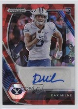 2021 Panini Prizm Draft Picks Red Ice Dax Milne #DPA-DMI Auto 14mh