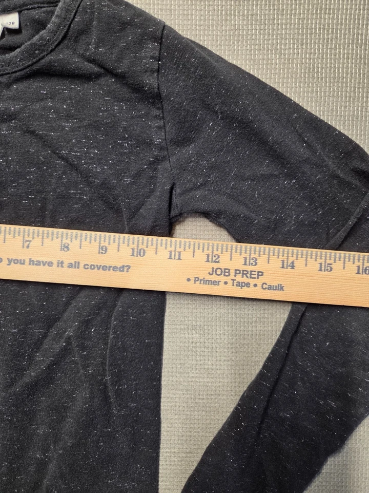 Molo Long Sleeve T-Shirt Girls Sz 8 Black Glitter Print Crewneck Top Casual Wear - Image 4 of 4