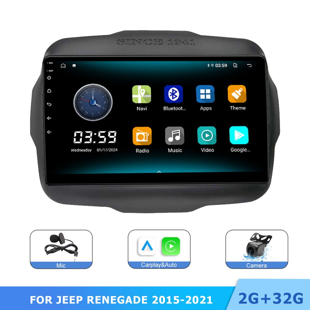 Stereo For Jeep Renegade 2015-2021 Android Auto Apple CarPlay Car Radio Navi FM