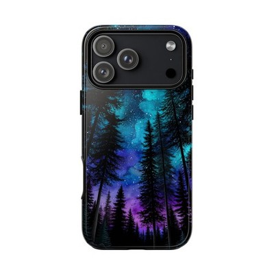 For iPhone / Galaxy / Pixel | Phone Ink Case - Pine Trees Starry Twilight