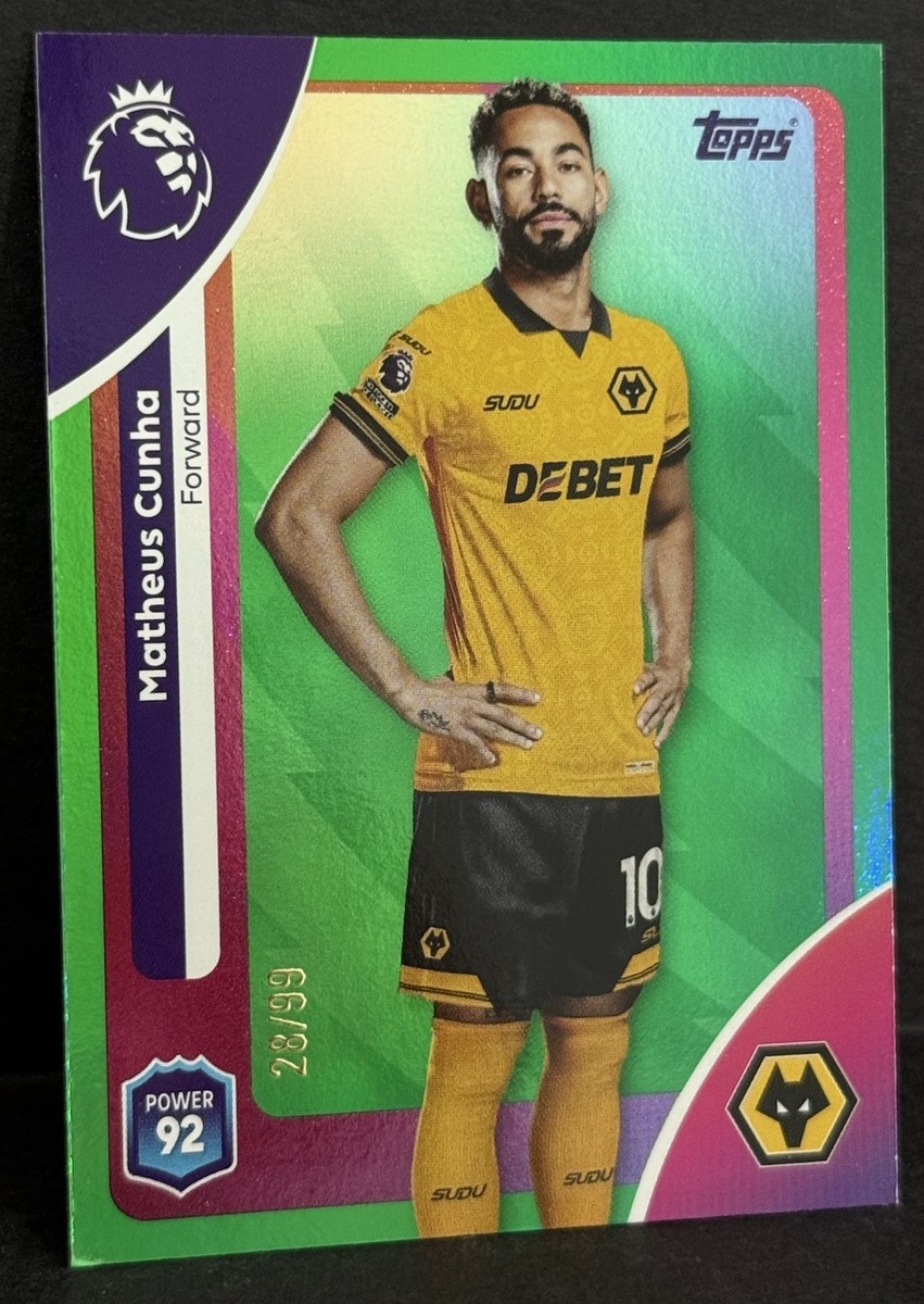 2025-26 Topps EPL Premier League Wolverhampton Matheus Cunha Green