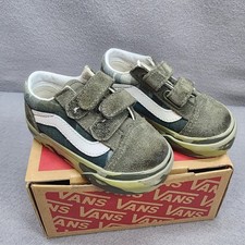 Vans Old Skool V Plaid Camo Grape Leaf Green Sneakers Toddler 4.5 VN0A344KVDZ