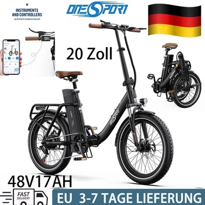 ONESPORT OT16-2 20*3,0 Zoll City E-Bike 250W Elektrofahrrad 48V 17AH 25km/h DE