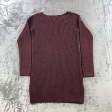 Hollister Sweater Dress Womens Medium Burgundy Ribbed Knit Long Sleeve Pullover
