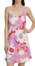 NWT NATORI Womens Lg Croisette Chemise Pink / Multi Floral Print Minidress