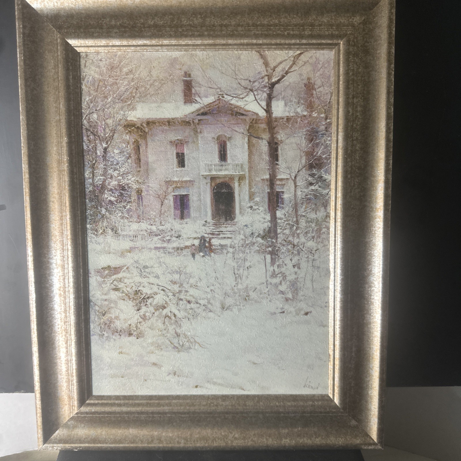 1987 Richard Schmid “Victorian Winter” framed quality reproduction 11x17