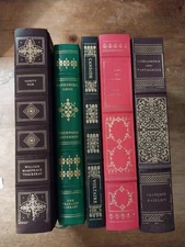 Lot of 5: FRANKLIN LIBRARY  - Voltaire Rabelais Anderson Thackeray Dostoevsky