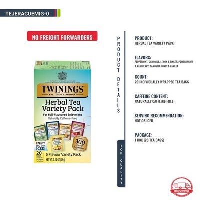 Te Herbal Variado Sin Cafeina 5 Sabores Relajante Caliente O Frio 20 Bolsas