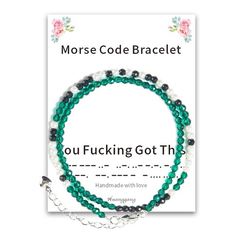 Divertidos regalos inspiradores únicos para mujeres pulseras código Morse para hija mamá - Imagen 1 de 7
