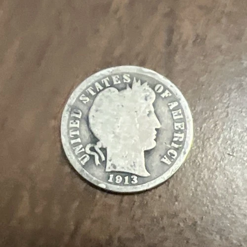 1913 Barber Liberty Head Dime 90% silver Actual coin Worth To Fill A Spot