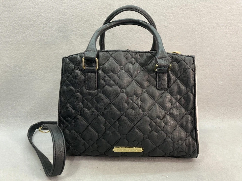 BETSEY JOHNSON бант черный и фиолетовый Роза сумка с короткими ручками Дамская сумка сумочка - Изображение 2 из 4