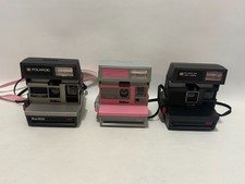 Lot 3 Polaroid 600 640 Cool Cam Land Film Instant Camera Pink LMS Untested