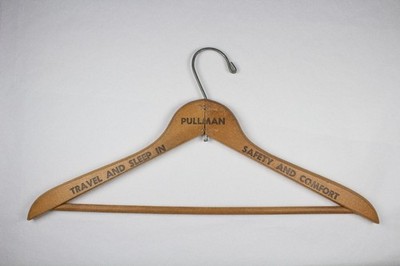 Pullman Train Railroad Wooden Clothes Hanger Pants Sleeper Car Vintage