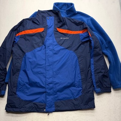 Columbia Eager Air Interchange Blue Jacket with Fleece Liner Men s Size XL