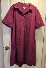Chico's Bright Purple Mid-Length Poplin Shift Dress - Sz 3 (16-18)