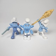 Lot of 3 McDonalds Peyo Smurf PVC Figures Clumsy Panicky Handy 2011