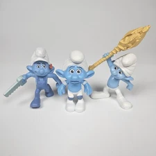 Lot of 3 McDonalds Peyo Smurf PVC Figures Clumsy Panicky Handy 2011 