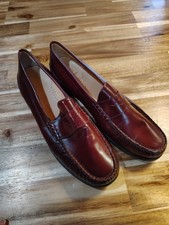 VTG Cole Haan USA Men's Penny Loafer Size 7.5 D Red Burgundy Leather SlipOn Shoe