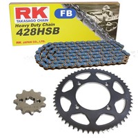 Kettensatz Hyosung XRX 125 Offroad 99-06 Kette RK FB 428 SB 132 Offen Blau 14/48