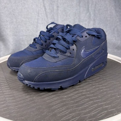 Nike Air Max 90 Essential Shoes Mens 8 Navy Blue Sneakers Low Top Running
