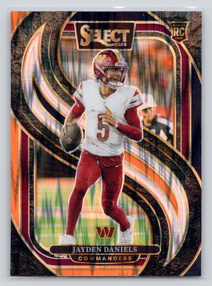 2024 Panini Select #112 Jayden Daniels Black & Orange Prizm Shock
