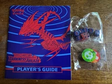 Pokémon TCG Darkness Ablaze book, dice, and counters