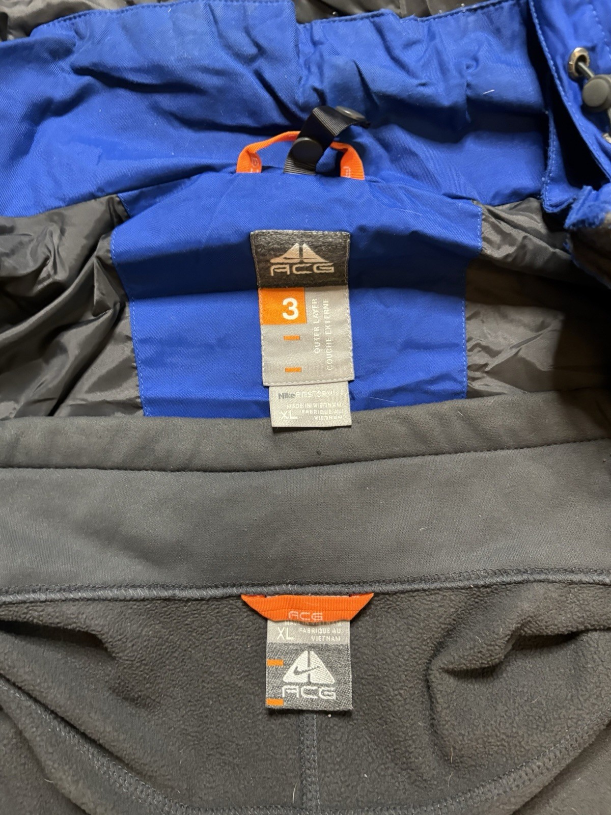 SACAI X NIKE Giacca Nike ACG Fit Storm 2 pezzi con cappuccio rimovibile taglia XL