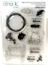 Gina K. Designs Summer Garden Stamp  Die Bundle 6" x 8" Stamp Set Retired