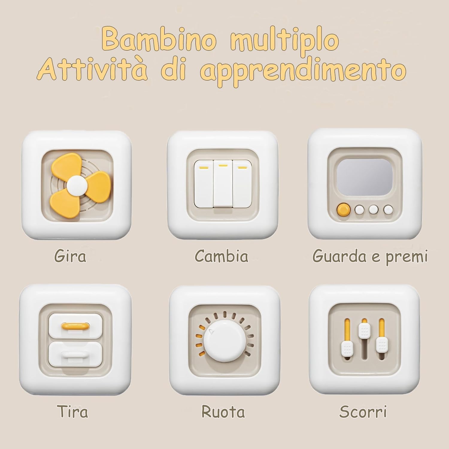 Cubo Occupato 6 in 1, Giocattoli per Bambini per Bambine Di 1 Anno, Giochi Senso foto 3