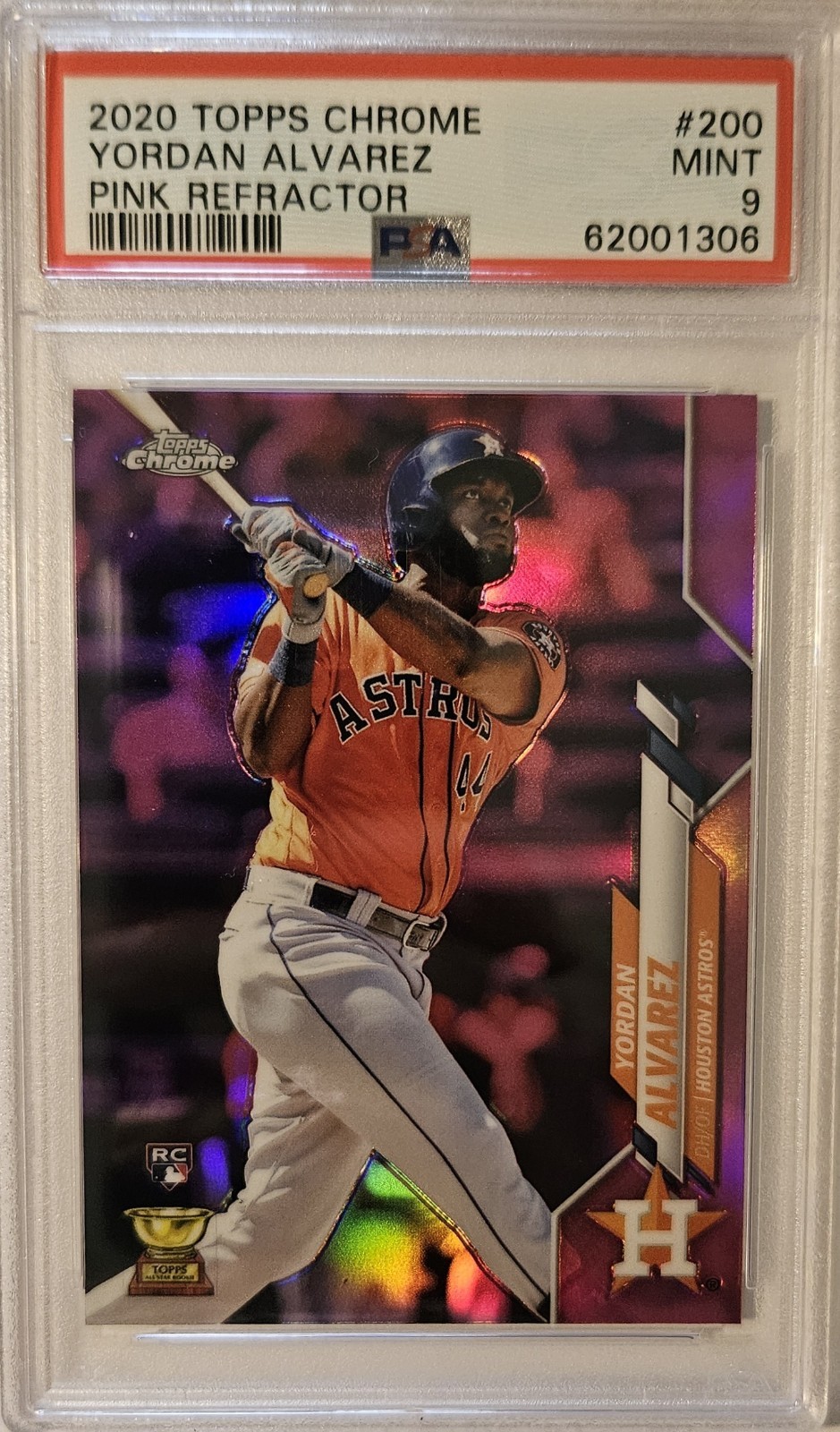 2020 Topps Chrome Yordan Alvarez #200 RC Pink Refractor PSA 9 Houston Astros 🔥