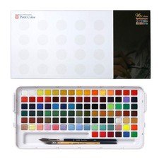 Sakura Crepas Paint Solid Watercolor Petit Color 96 Colors 2 Brushes NCW-96