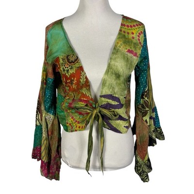 Kathmandu Imports Bell Flare Sleeves Bolero Crop Top One Size Boho Hippie