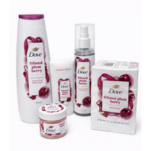 Dove Frosted Plum Berry Holiday Bundle Wash Mist Deodorant Soap Scrub NEW