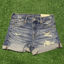 American Eagle Women's Distressed Super Stretch Shorts Hi-Rise Size 4 NWT TBT