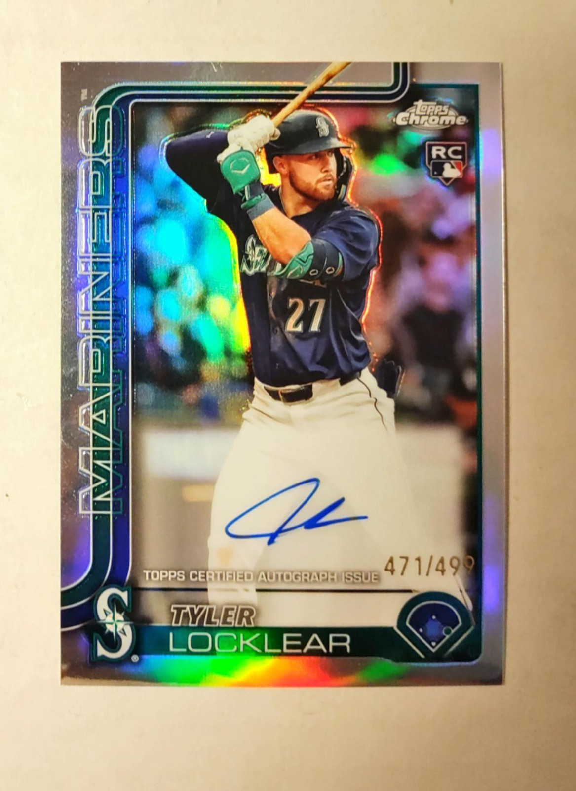 Tyler Locklear 2025 Topps Chrome RC AUTO REFRACTOR 471/499 RA-TL D'backs Raw z66