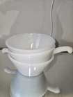 Anchor Hocking White Milk Glass Soup Bowls Set of 3 with Handles