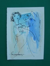 Original Watercolor Drawing, by Gegham, Gallery COA. Listed