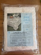 VTG Quaker Lace Tablecloth Floral Natural 70x90 Oval 1142 Windsor 60s 70s NEW