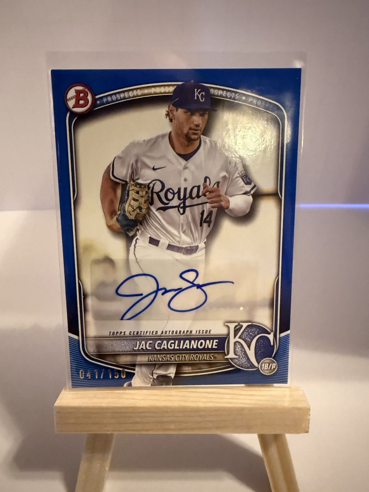2025 Bowman Jac Caglianone Blue Paper Prospect Auto /150 BPA-JC